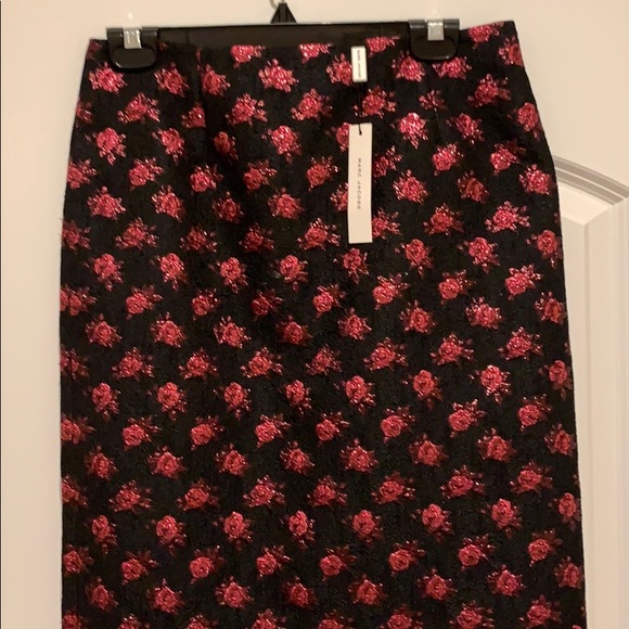 NWT! MARC JACOBS woman rose Jacquard pencil skirt - Picture 5 of 6